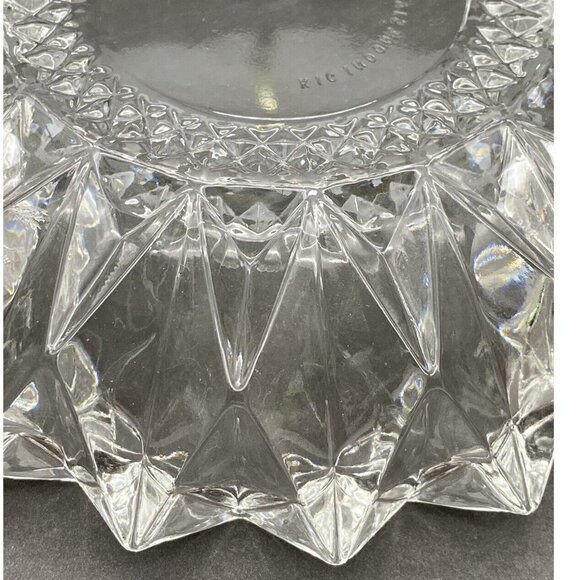 VTG KIG‎ Indonesia Diamond Pressed Glass Clear Round Ashtray Trinket Dish MCM - Picture 6 of 13